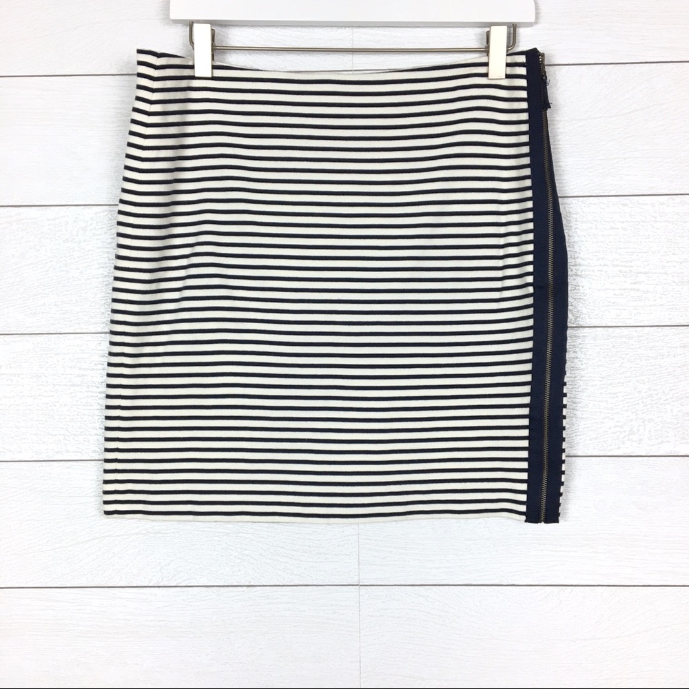 Madewell Striped Side Zipper Mini Skirt - Size L